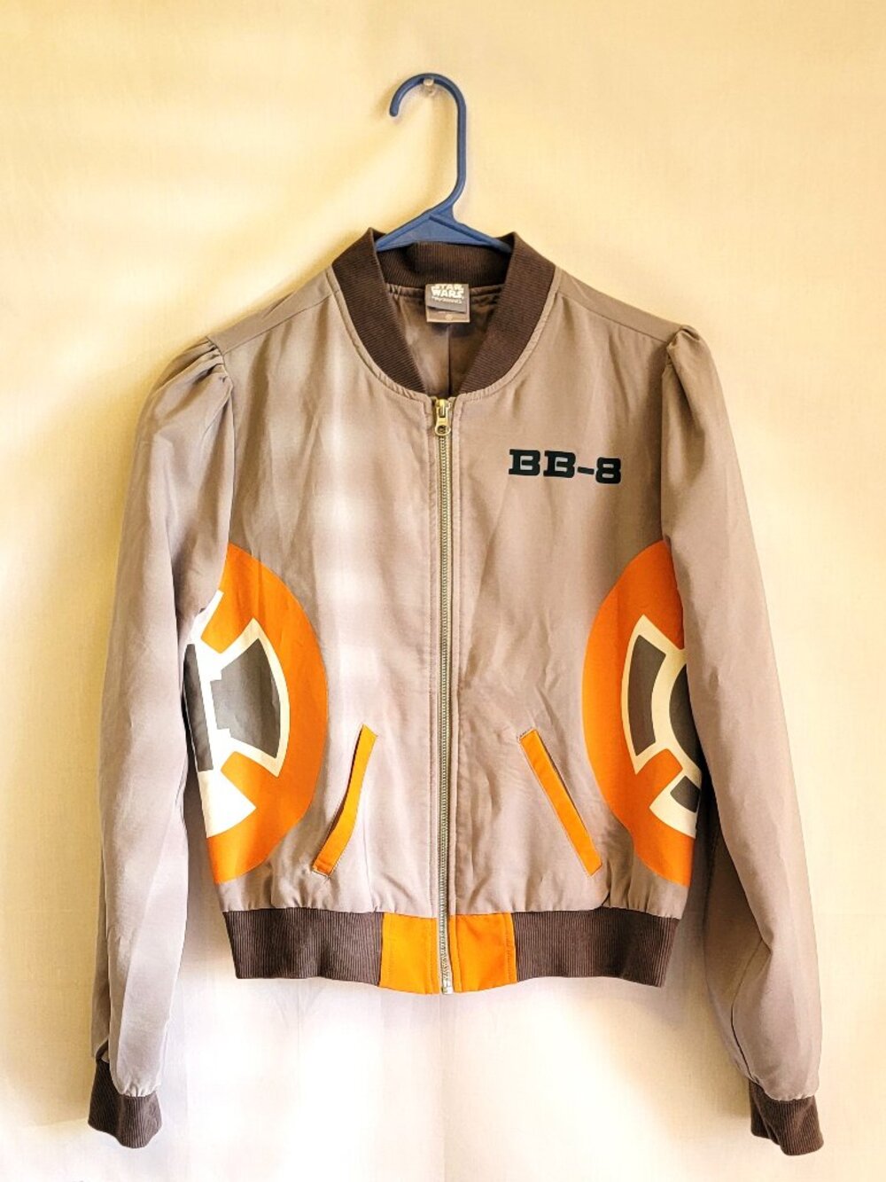 Disney Star Wars Girls Grey BB-8 Bomber Jacket, Size S, $30